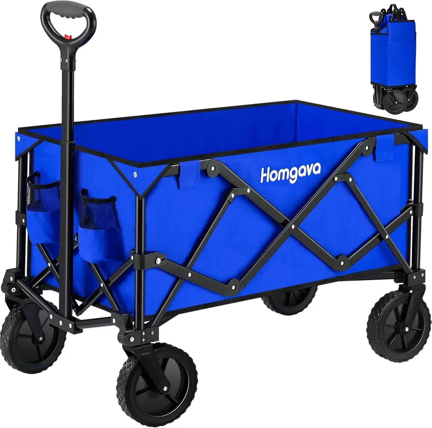 Collapsible Folding Wagon Cart,Heavy Duty Garden Cart with All Terrain Wheels,Portable Large Capacity Utility Wagon Cart