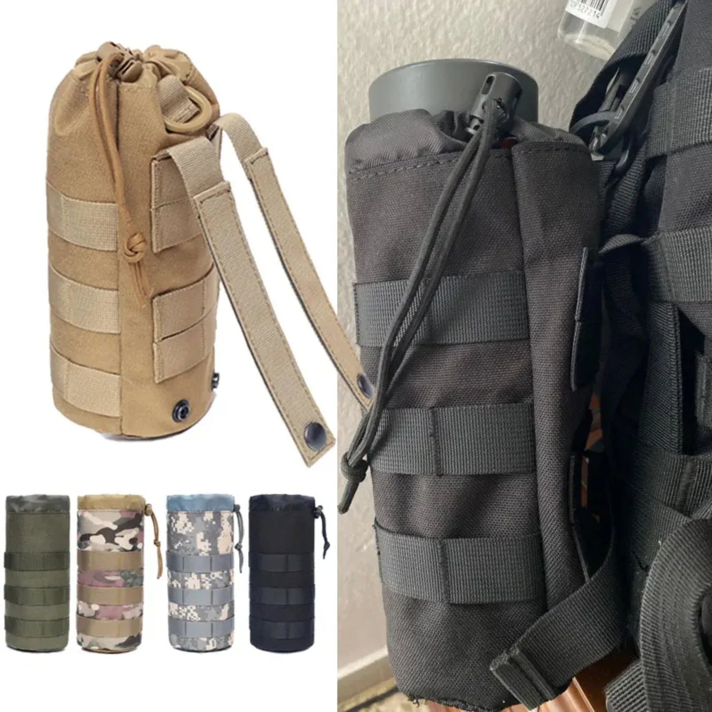 Reliable and Durable Molle Water Bottle Holder - Ideal for Outdoor Adventures, Hunting, Camping, Hiking