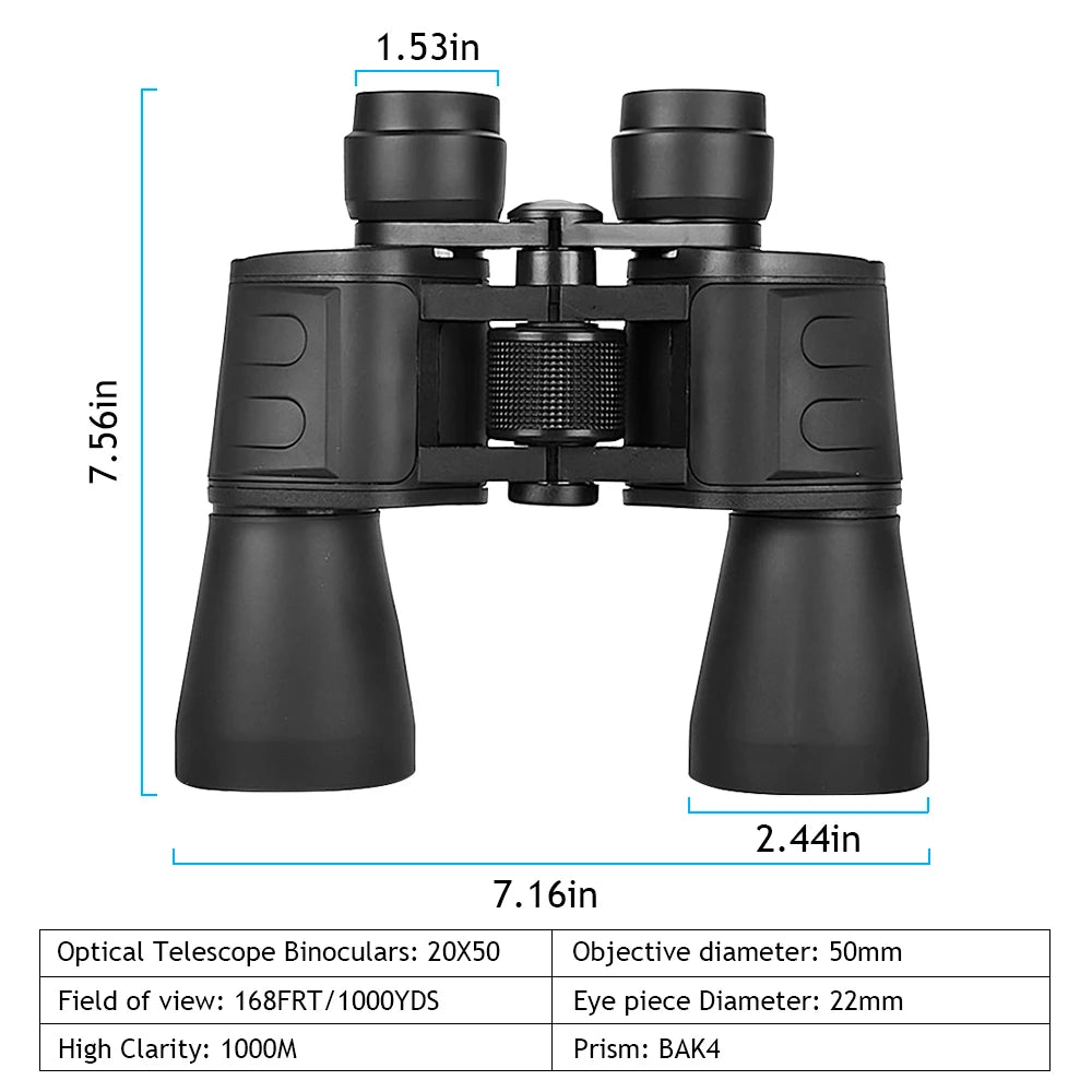 180x100 Zoom Binoculars Professional HD BAK4-Prism Powerful Binoculars Day Night Vision Long Range Outdoor Waterproof Telescope