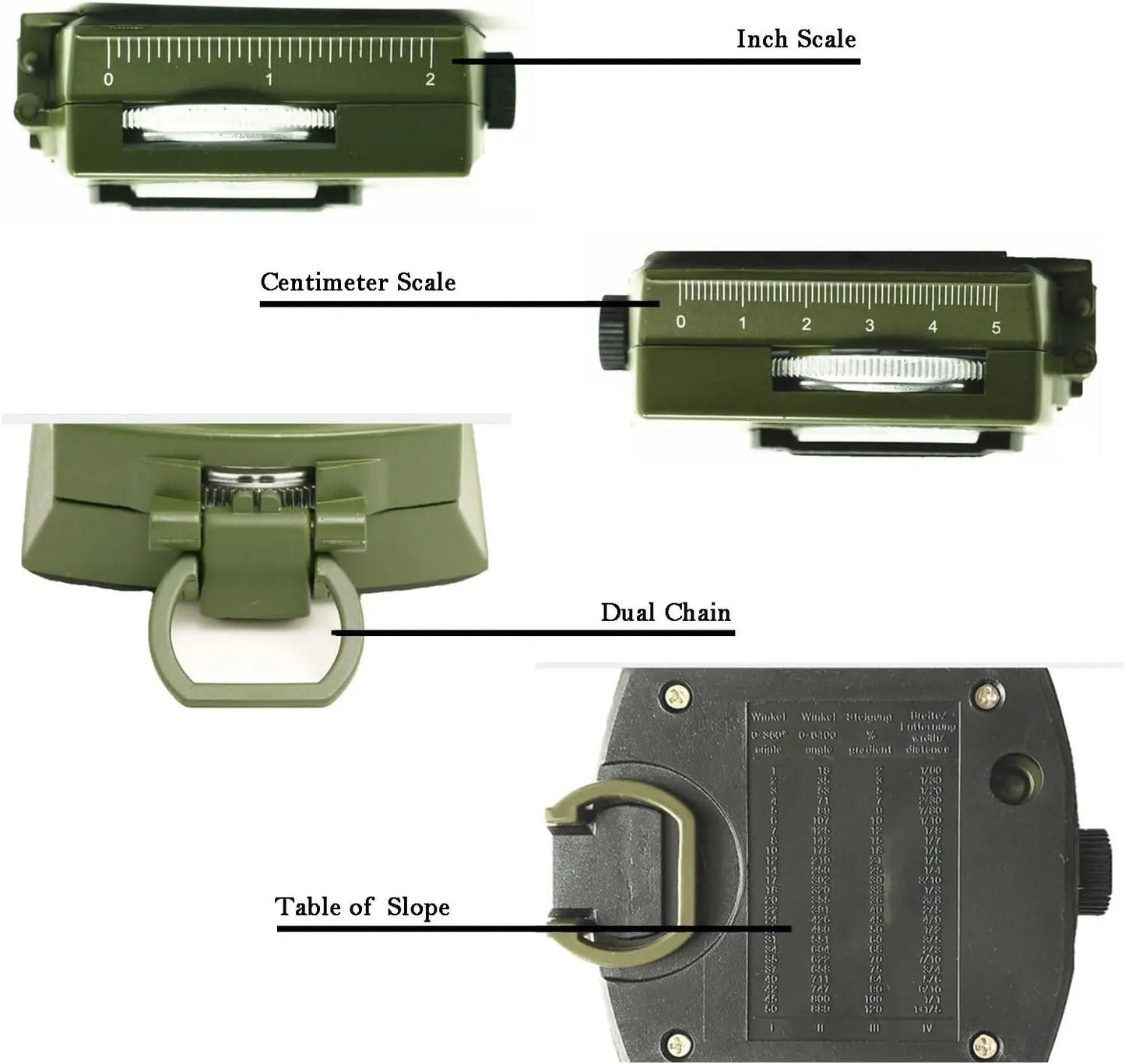 Mulitifunctional High Precision Outdoor Survival Compass Camping Waterproof Metal with Fluorescent Geological Compass