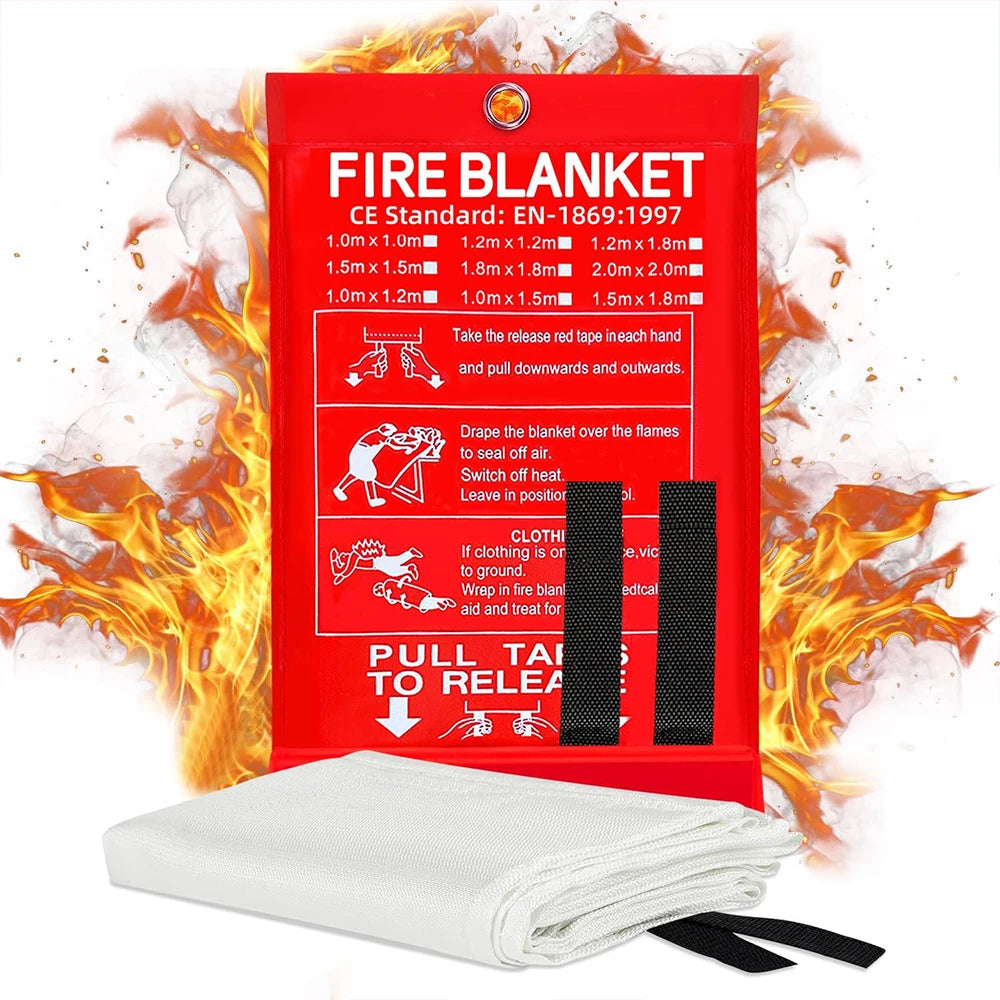 1/1.2/1.5/2M Fire Blanket Fighting Fire Extinguishers Emergency Blanket Survival Fiberglass Safety Cover