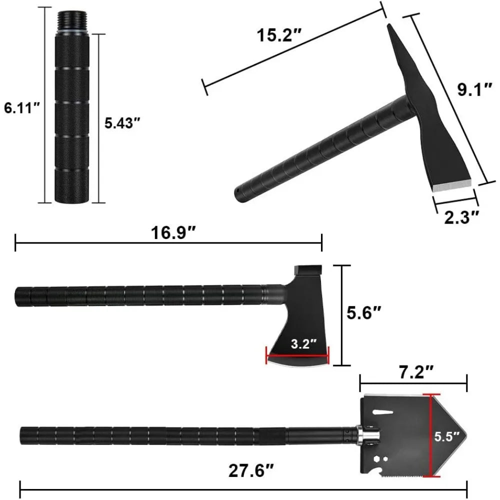 Camping Shovels Axe, Folding Off-Roading Tool Kit, for Camping, Hiking,  Emergency Outdoor