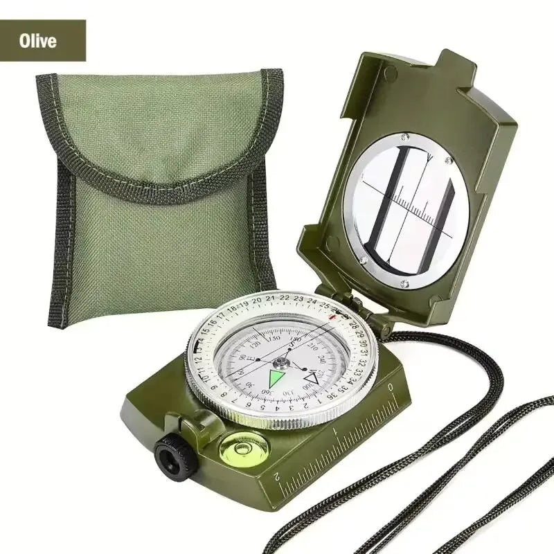 Mulitifunctional High Precision Outdoor Survival Compass Camping Waterproof Metal with Fluorescent Geological Compass