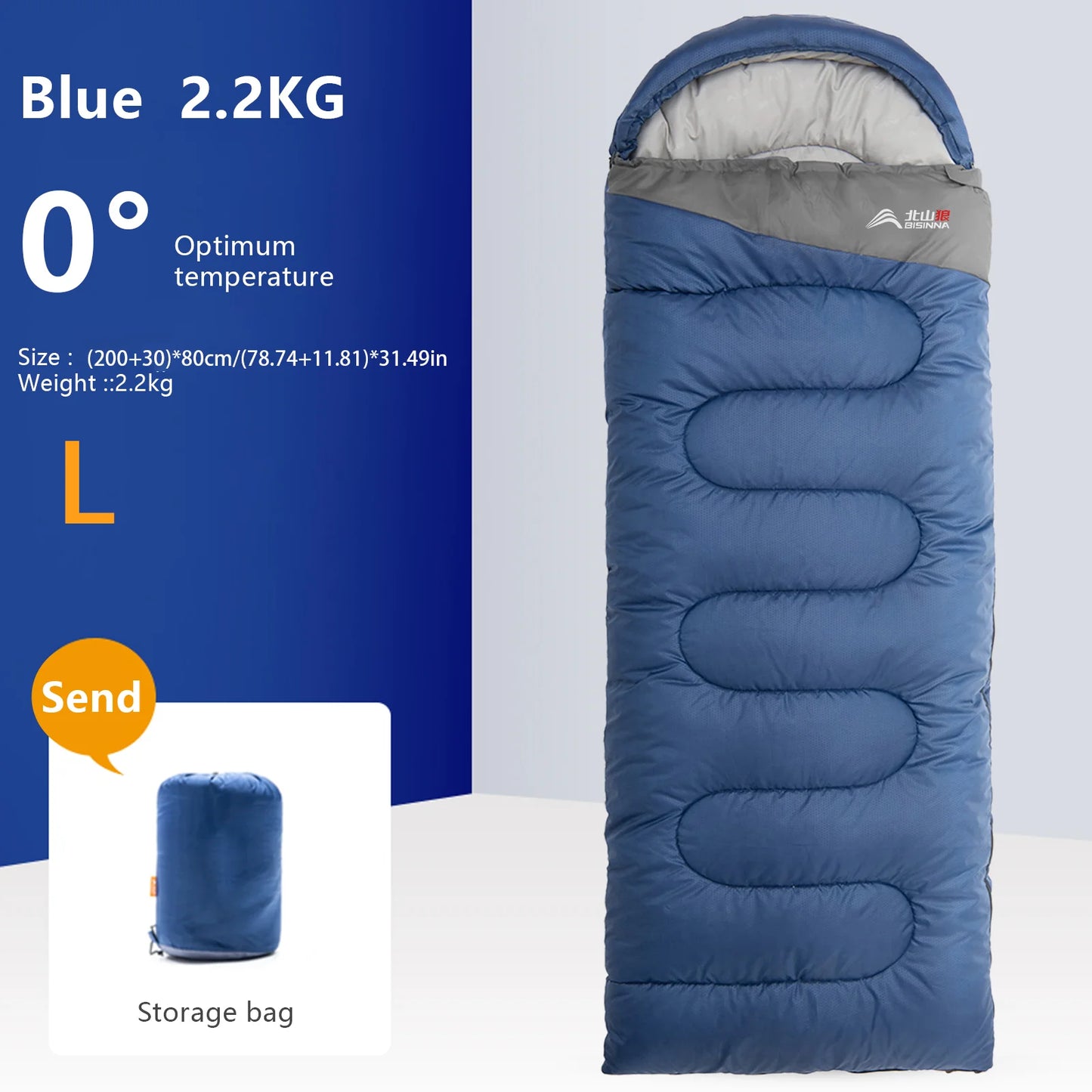 Camping Sleeping Bag Ultralight Waterproof Warm Envelope Backpacking