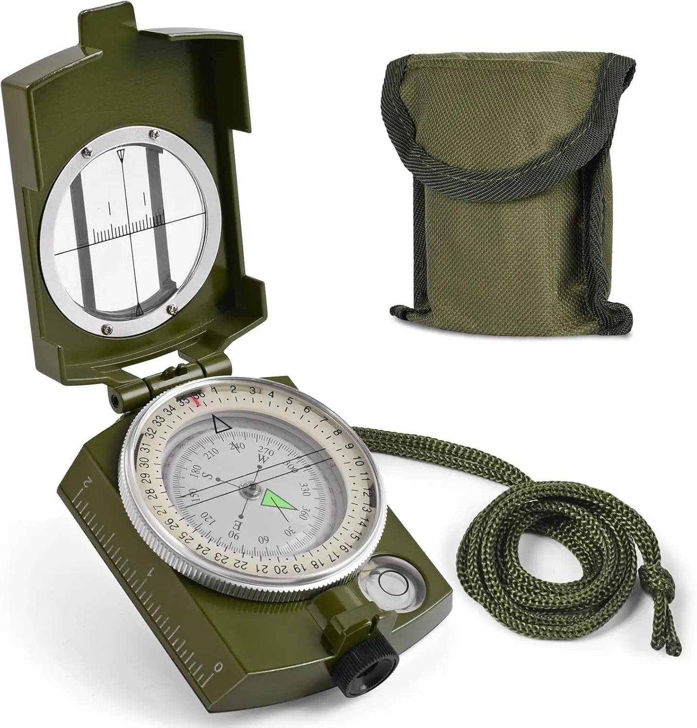 Mulitifunctional High Precision Outdoor Survival Compass Camping Waterproof Metal with Fluorescent Geological Compass