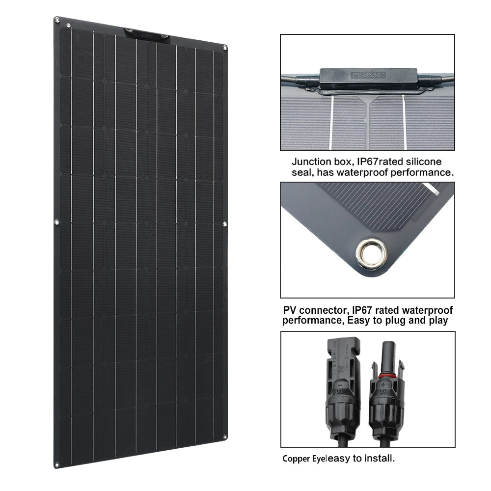 BOGUANG  Solar Panel 120W 18V flexible  solar panels 240W RV 12v Battery solar power generators PV camping equipment Boat Cabin